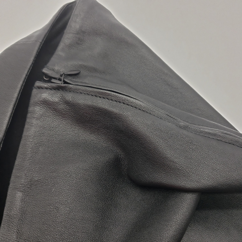 DSTLD Los Angeles Women US Large black leather mini skirt side zipper lined - Picture 7 of 10